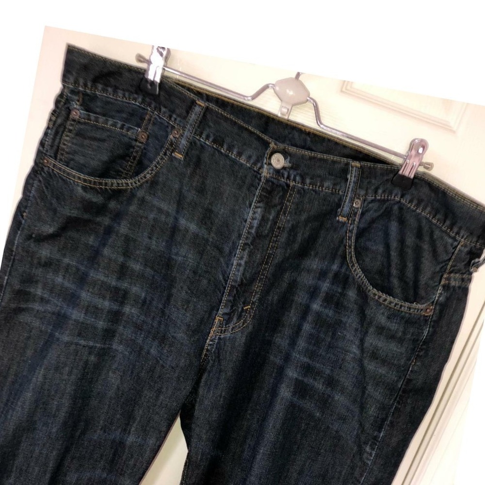 LEVI'S 569 Jeans Dark Wash Distressed Lightweight‎ Casual 38x30 Men's 40 x 29.25